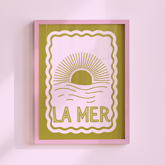 La Mer Print (Pink and Gold)