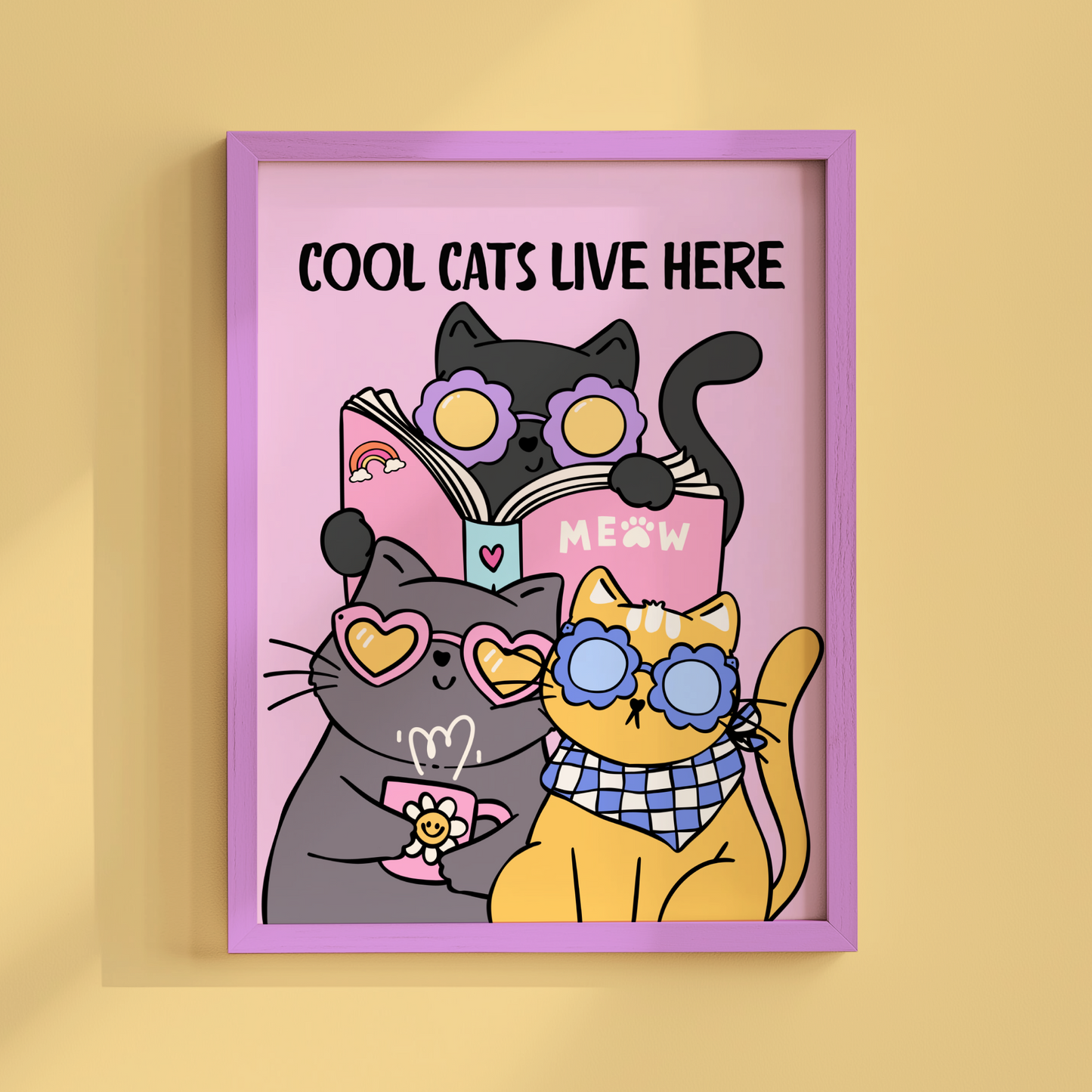 Cool Cats Live Here Poster Print