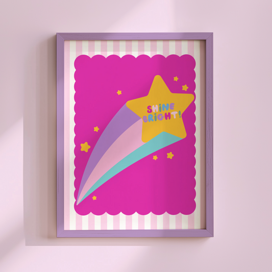 Shine Bright Shooting Star Poster Print