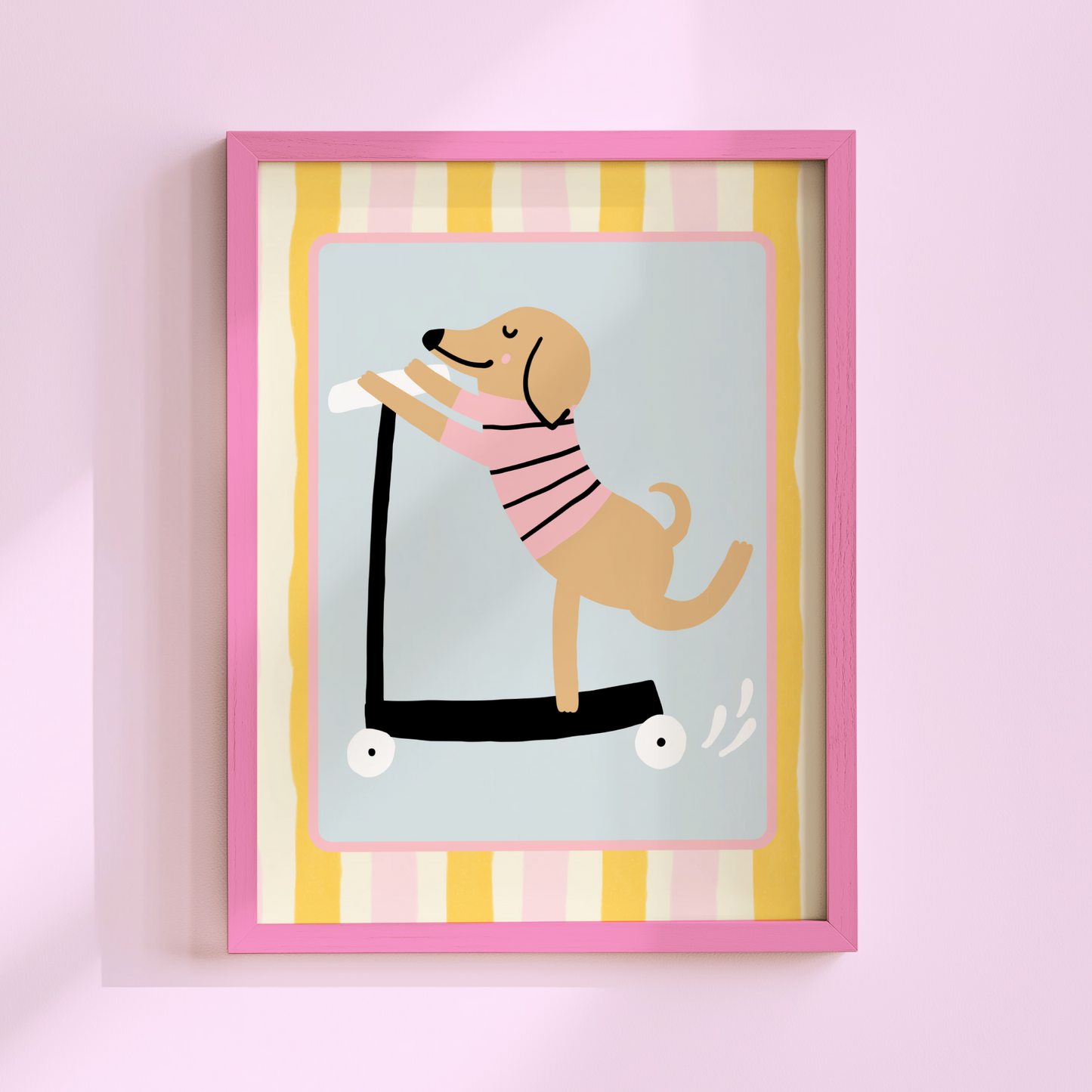 Dog on a Scooter Poster Print