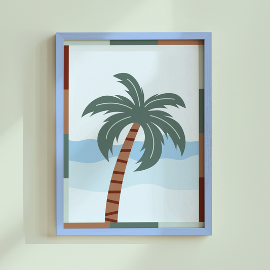 Coastal Palm Tree Poster Print