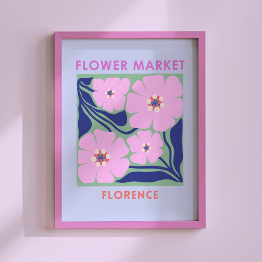 Flower Market Florence Poster Print