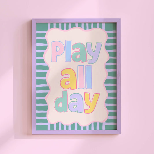 Play All Day Pastel Poster Print
