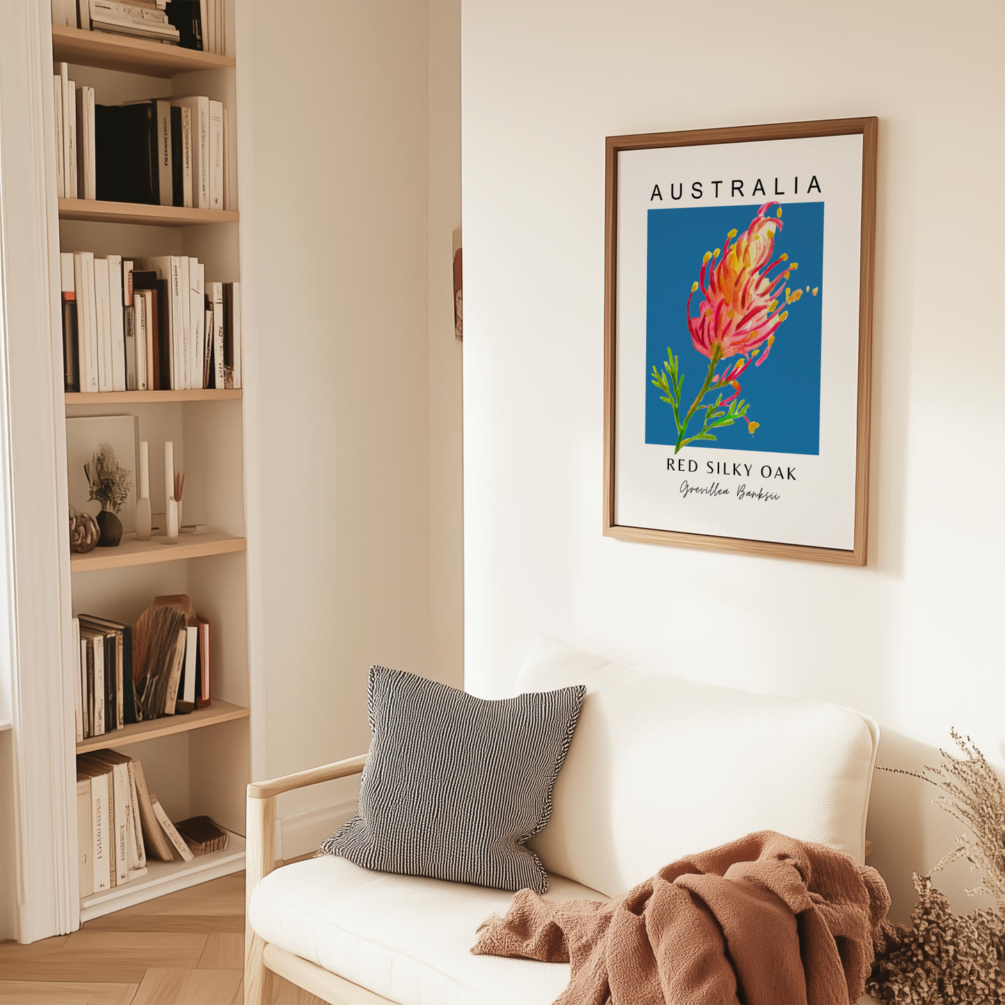 Australian Grevillea Red Silky Oak Print