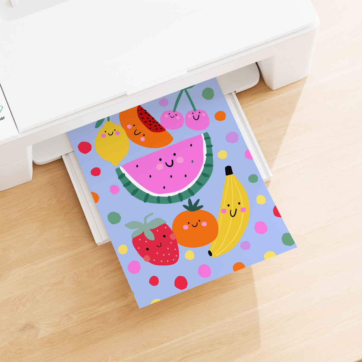 Smiley Fruit Poster Print