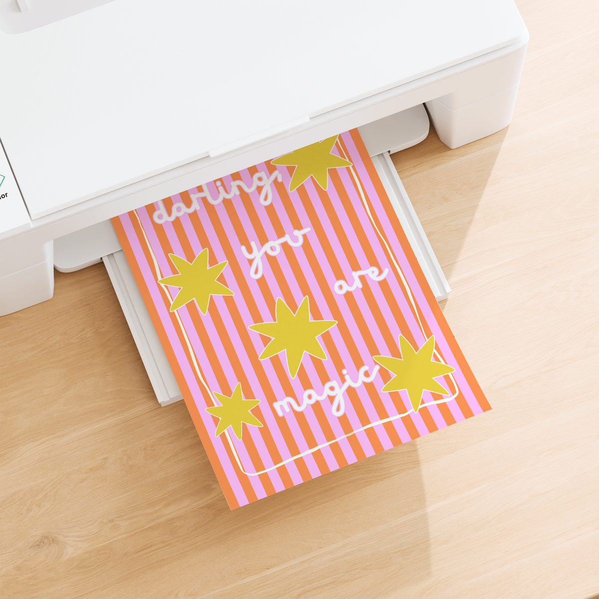 Darling, You Are Magic Poster Print (Pink and Orange)