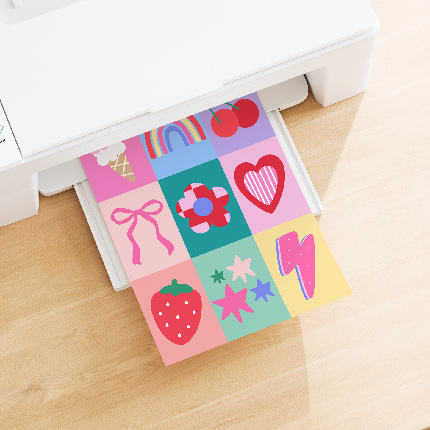 Girls Patchwork Poster Print