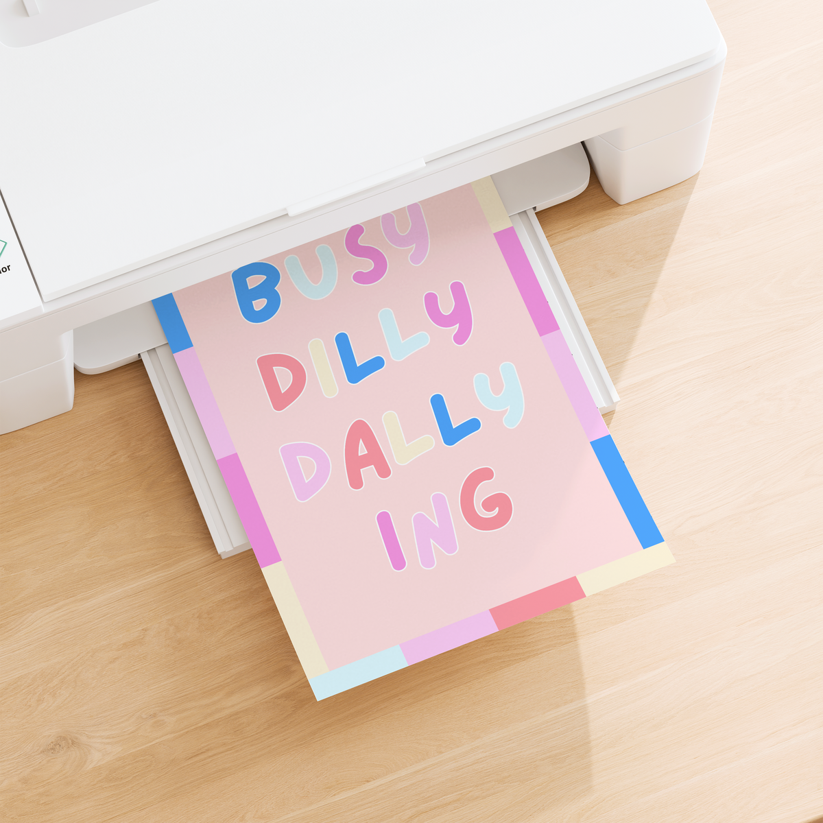 Busy Dilly Dallying Poster Print (Peach)