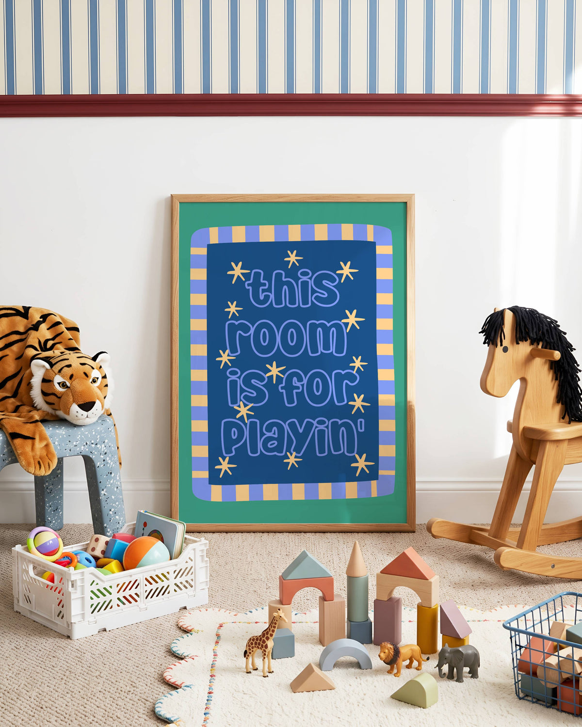 This Room Is For Playin' Poster Print (Blue/Green)