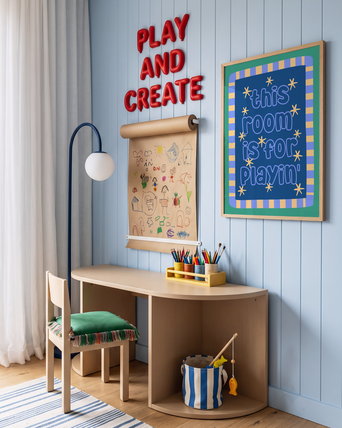 This Room Is For Playin' Poster Print (Blue/Green)