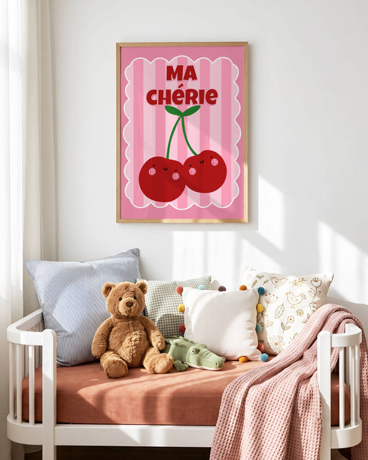 Ma Cherie Red Cherries Poster Print
