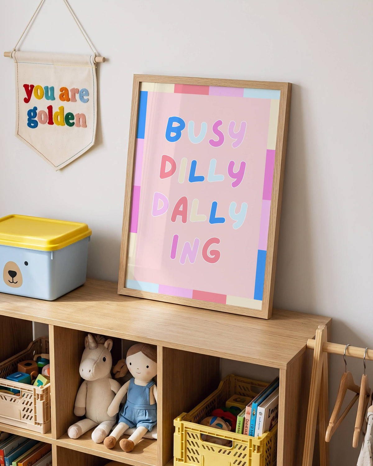 Busy Dilly Dallying Poster Print (Peach)