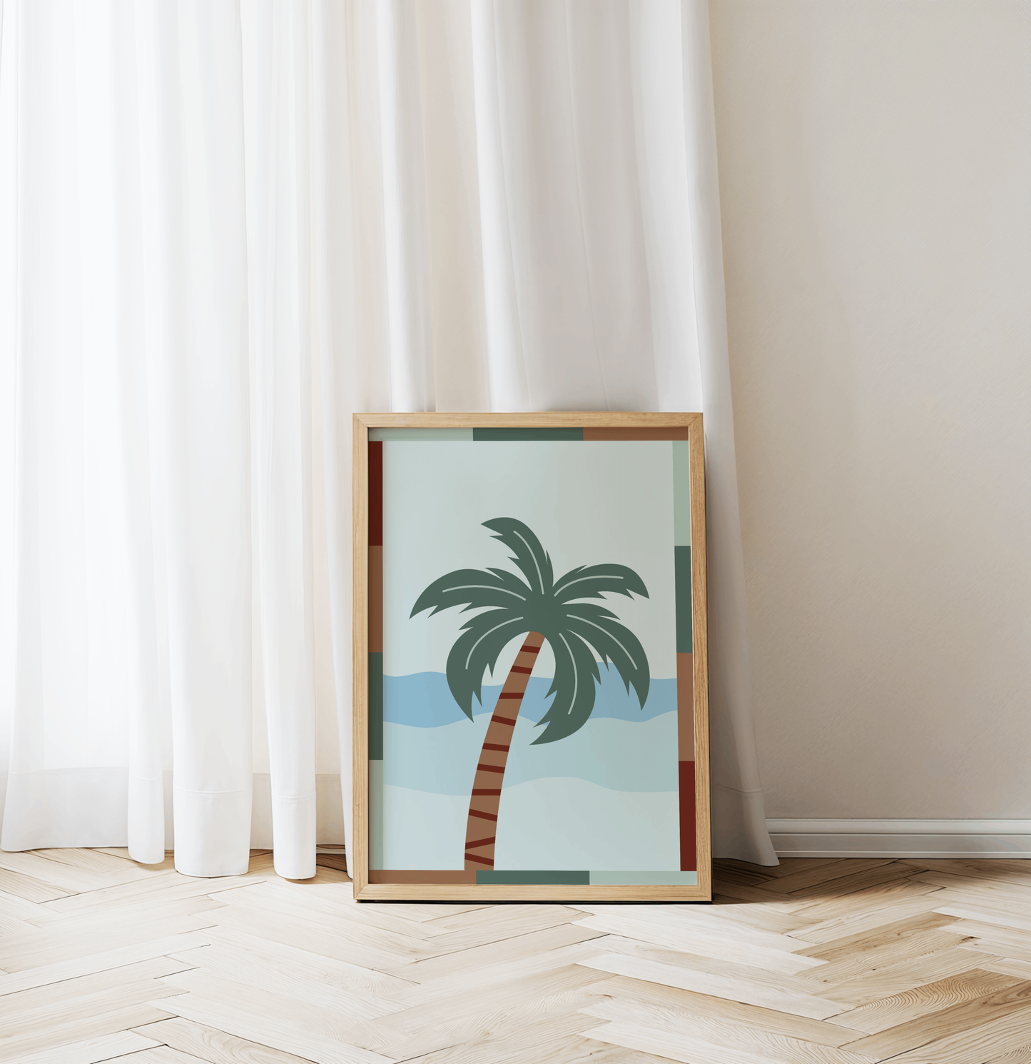 Coastal Palm Tree Poster Print