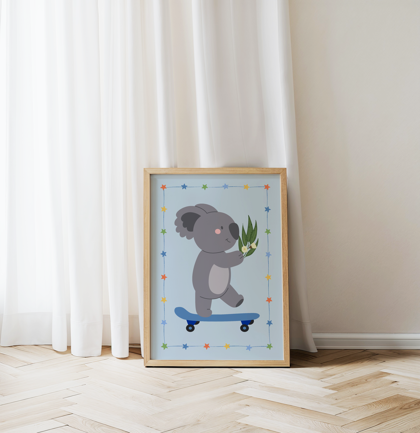 Koala On A Skateboard Poster Print