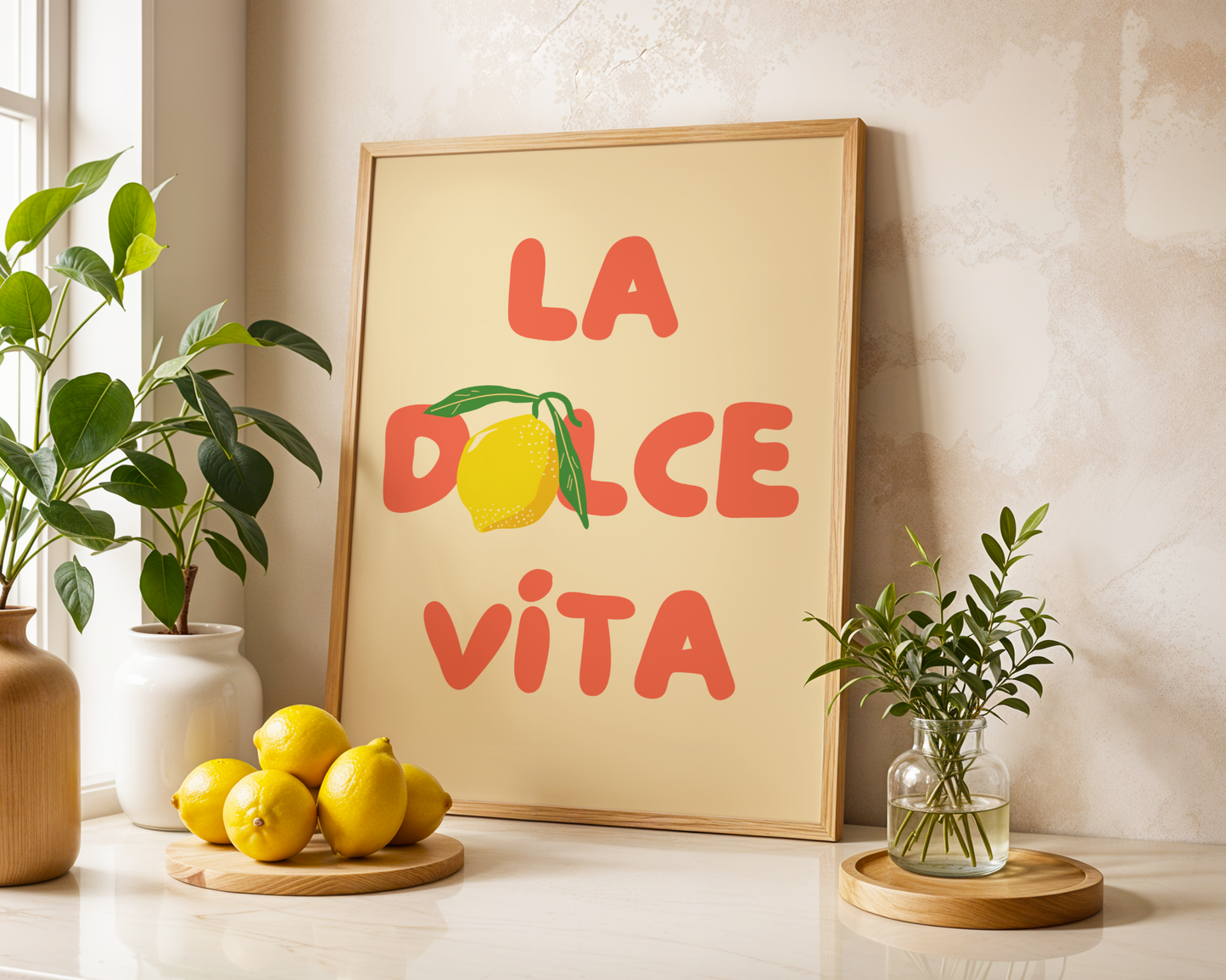 La Dolce Vita Lemon Poster Print (Yellow)