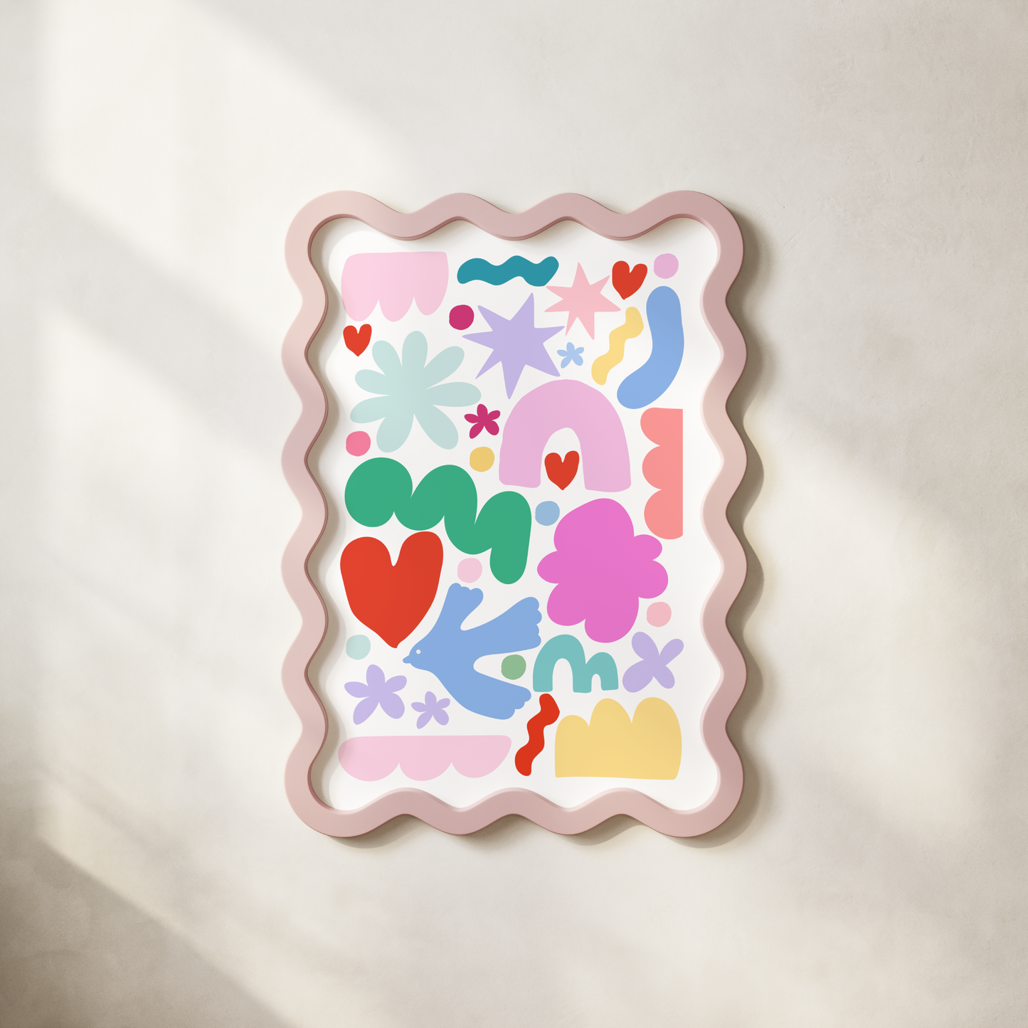 Colourful Playful Abstract Shapes Poster Print