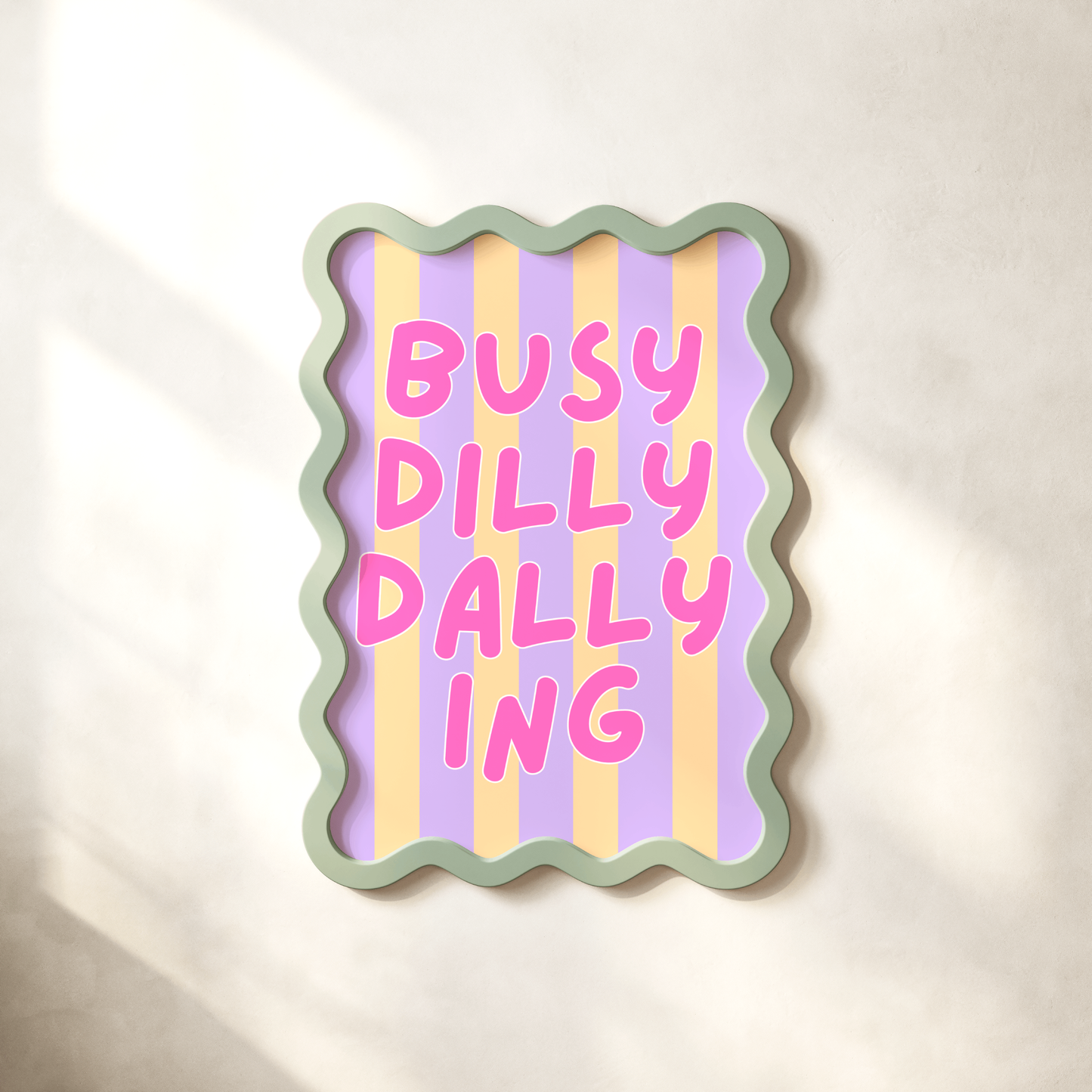 Busy Dilly Dallying Poster Print (Pink)