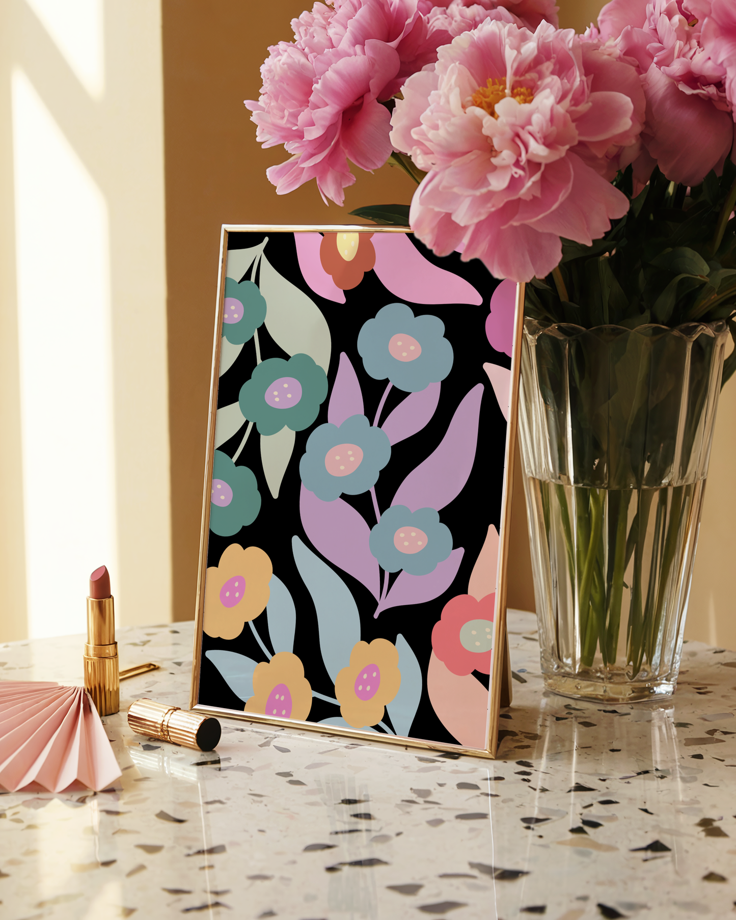 Boho Floral Pattern Poster Print