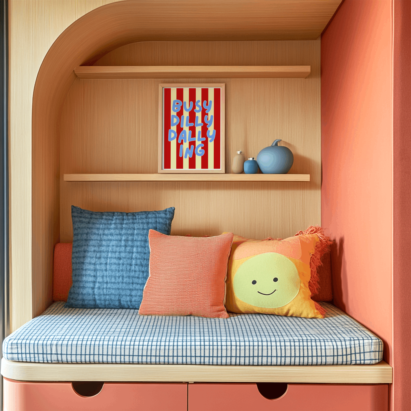 Busy Dilly Dallying Poster Print (Blue)