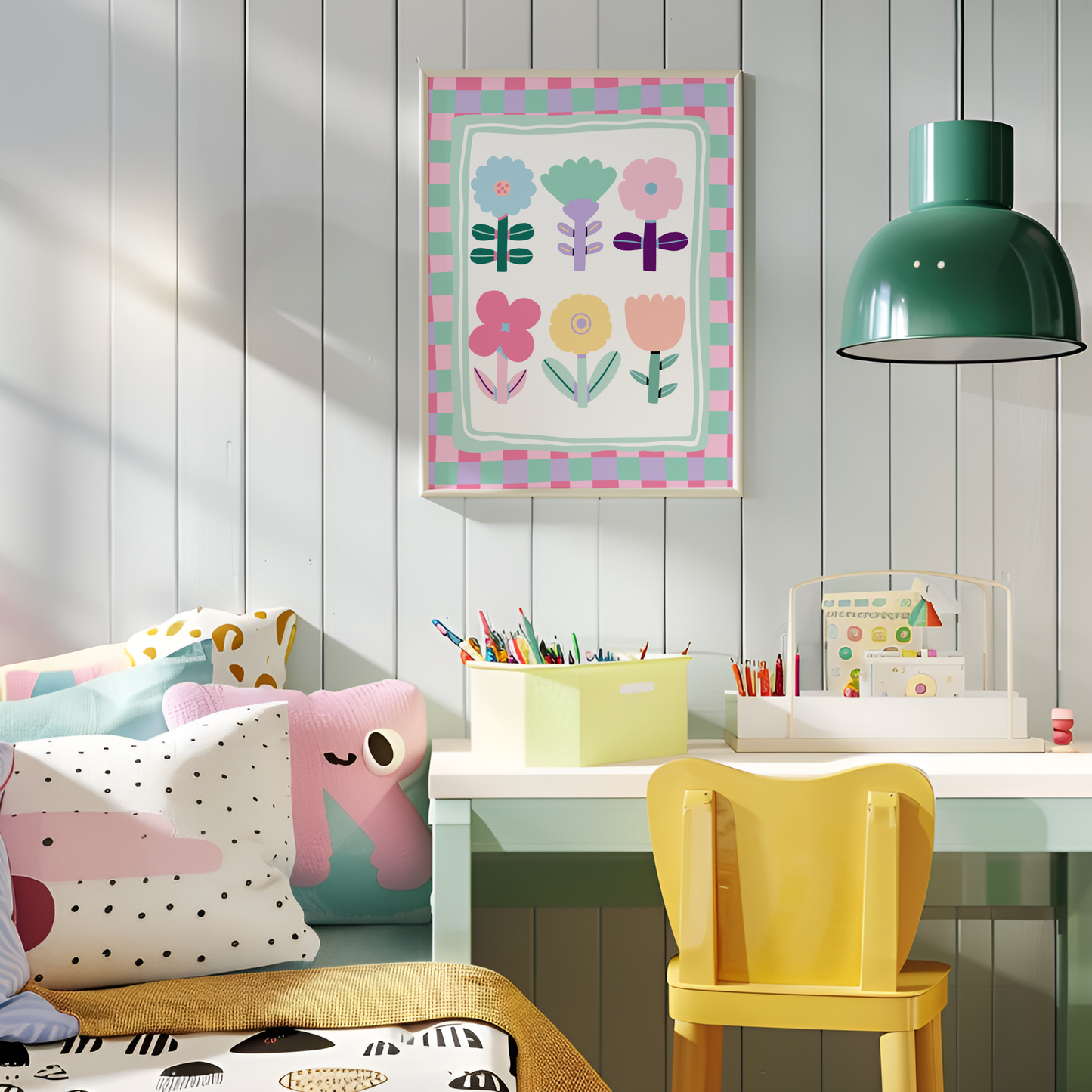 Pastel Flowers Poster Print