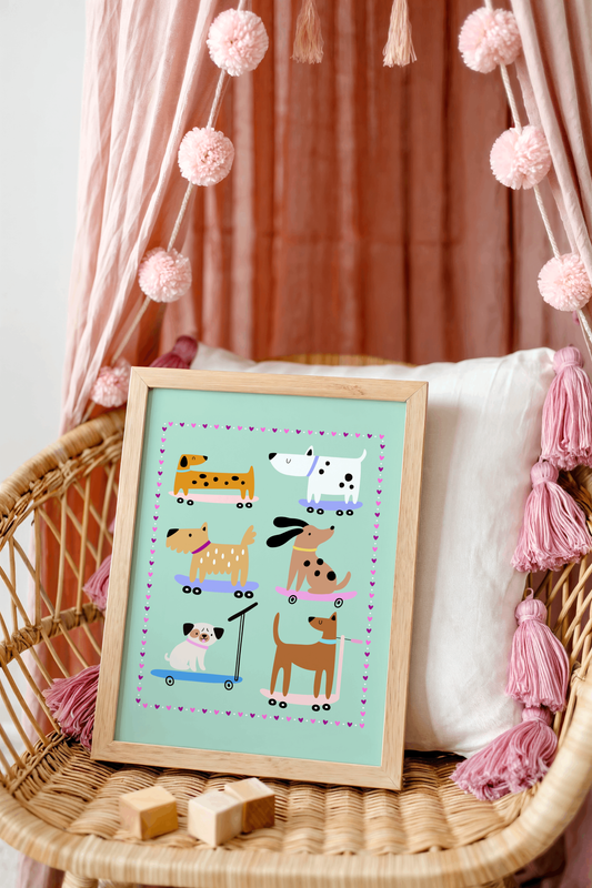 Dogs on Wheels Poster Print