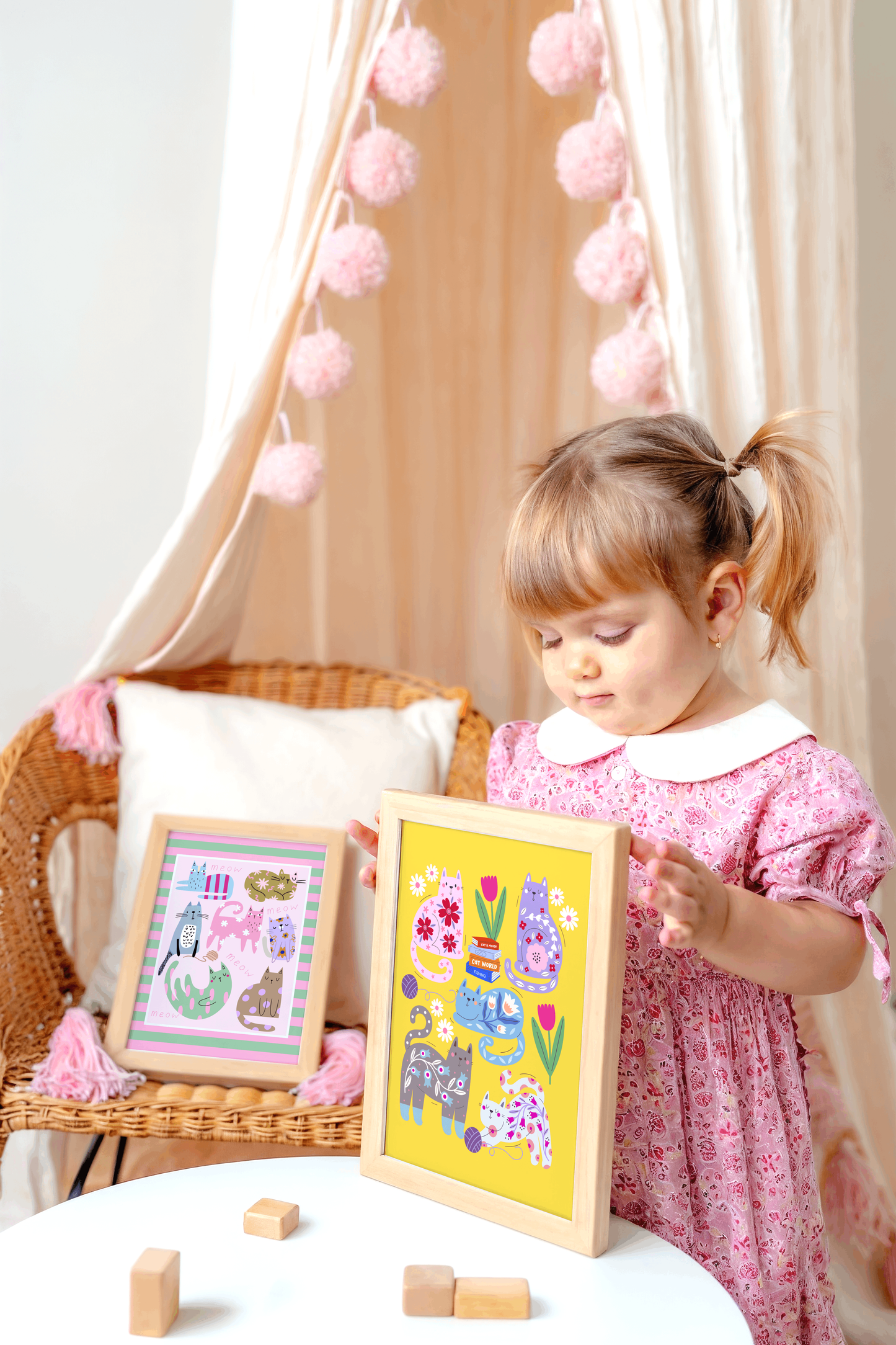 Floral Cat Poster Print