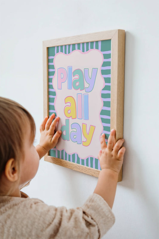 Play All Day Pastel Poster Print