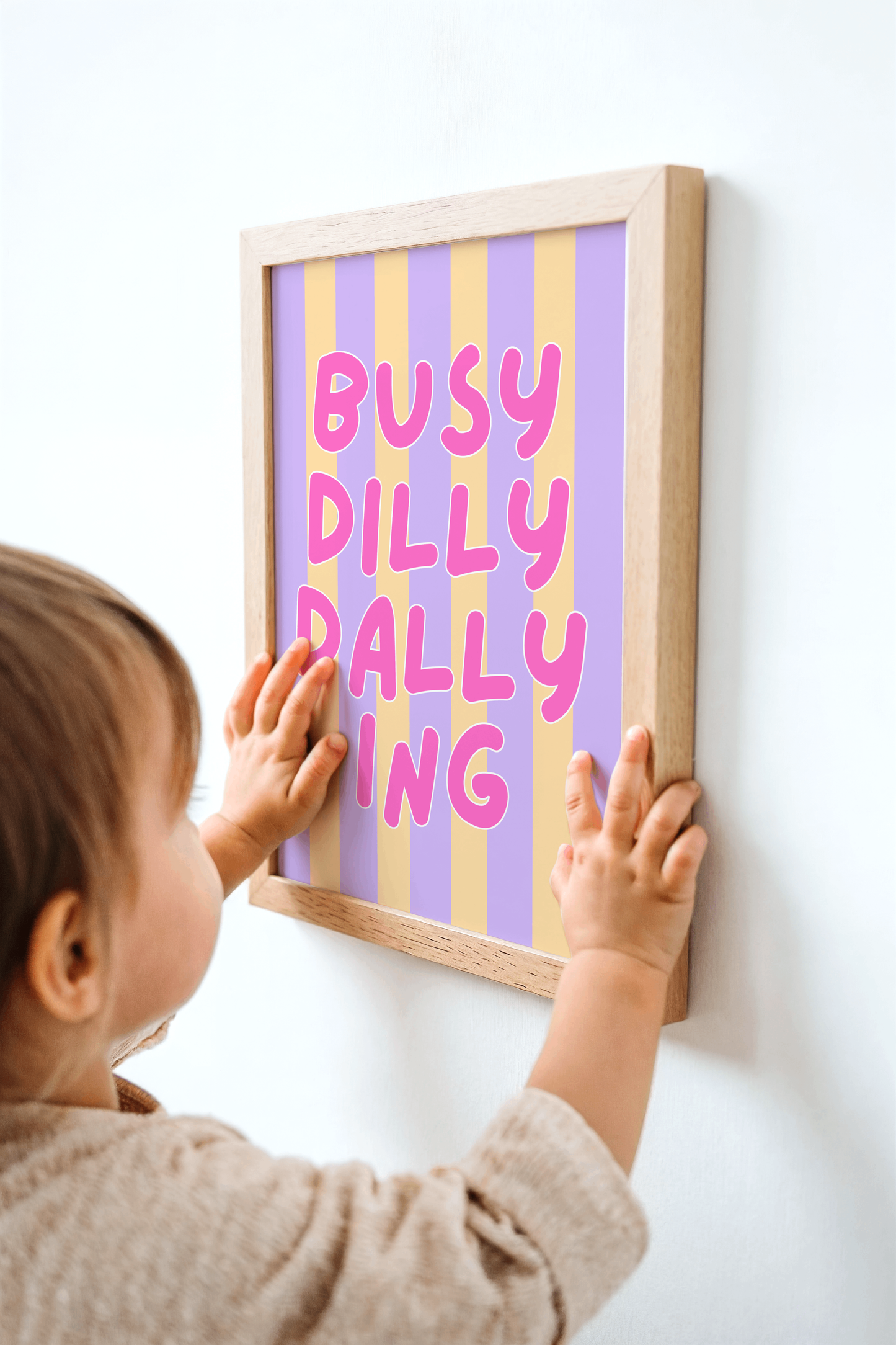 Busy Dilly Dallying Poster Print (Pink)
