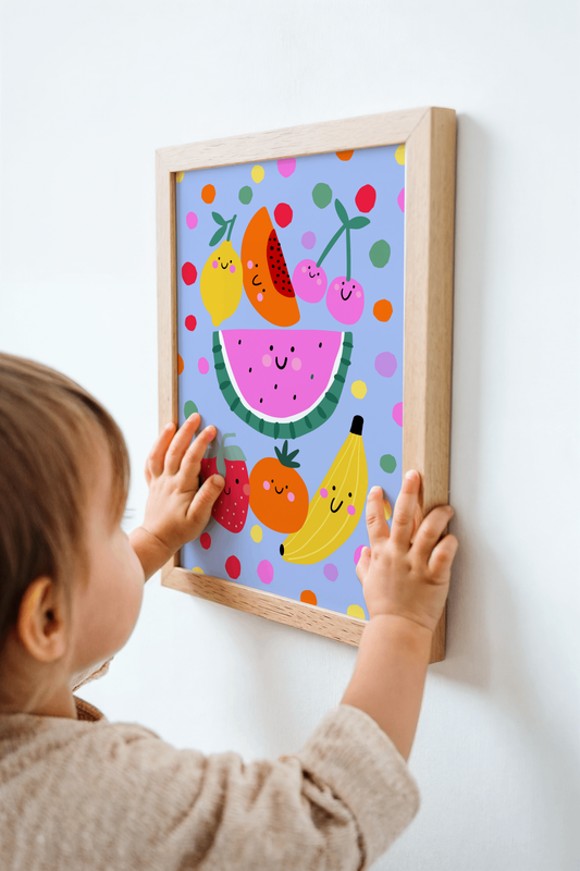 Smiley Fruit Poster Print