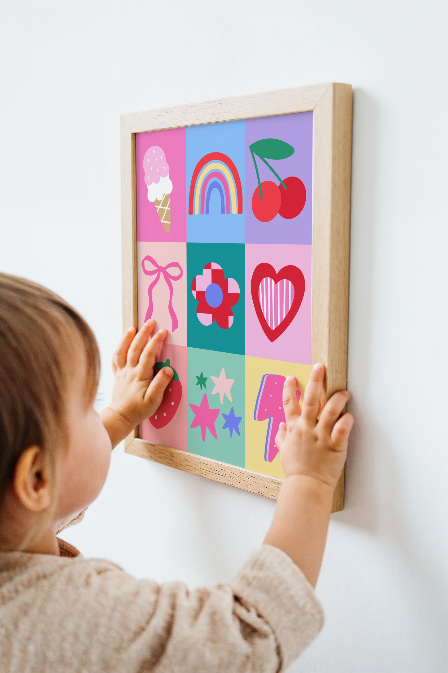 Girls Patchwork Poster Print