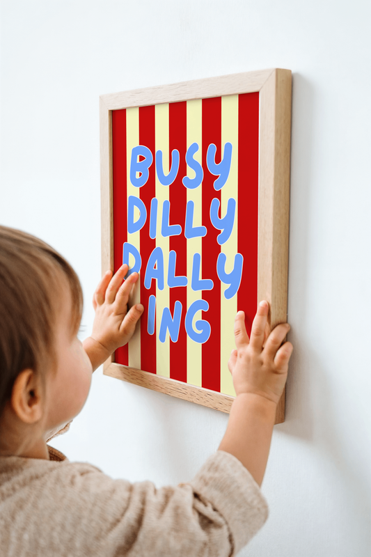 Busy Dilly Dallying Poster Print (Blue)