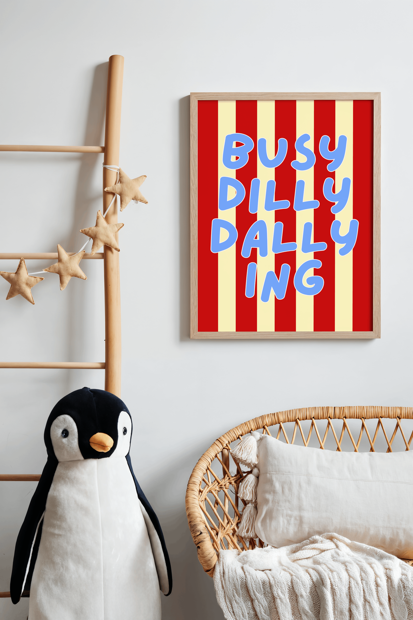 Busy Dilly Dallying Poster Print (Blue)