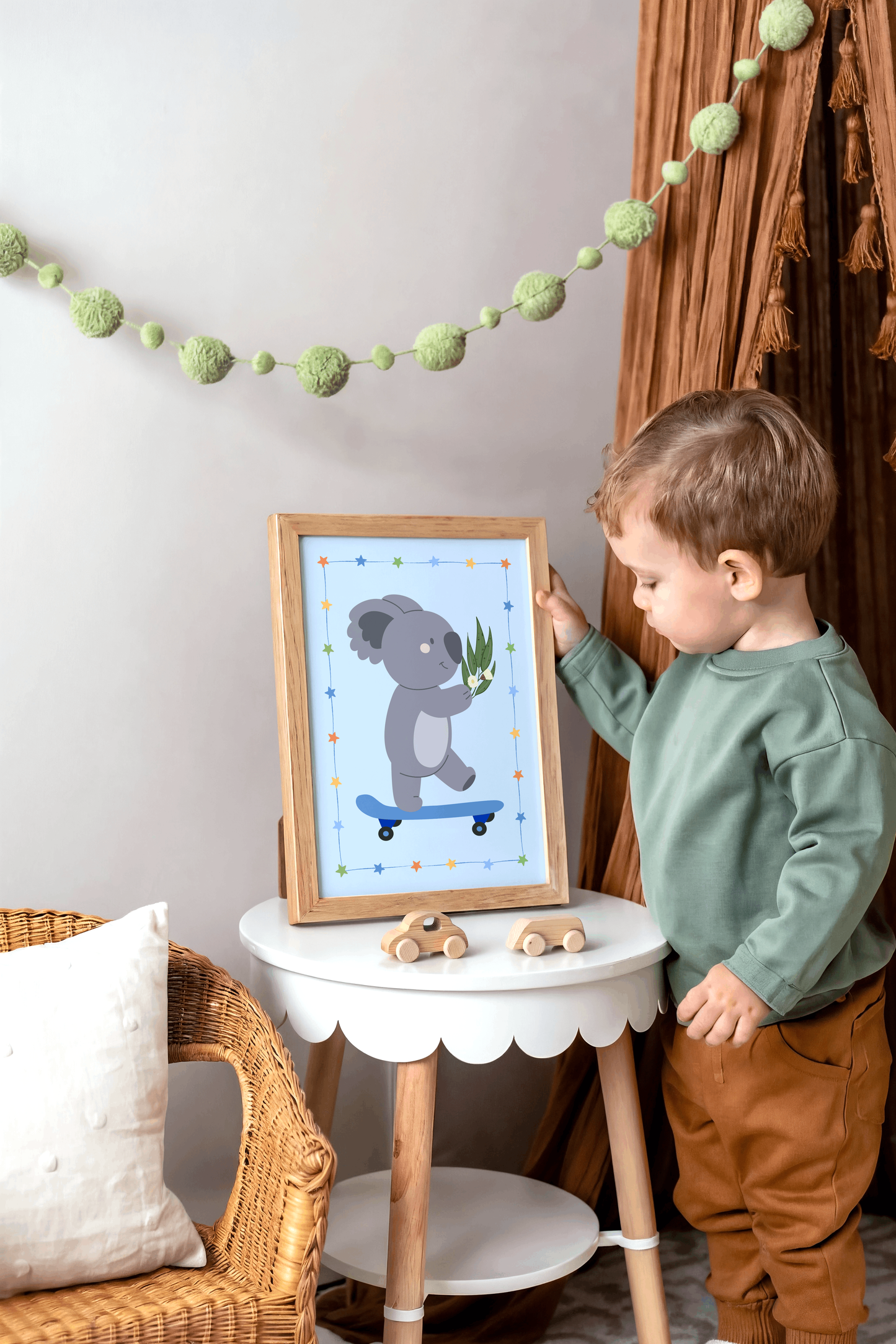 Koala On A Skateboard Poster Print