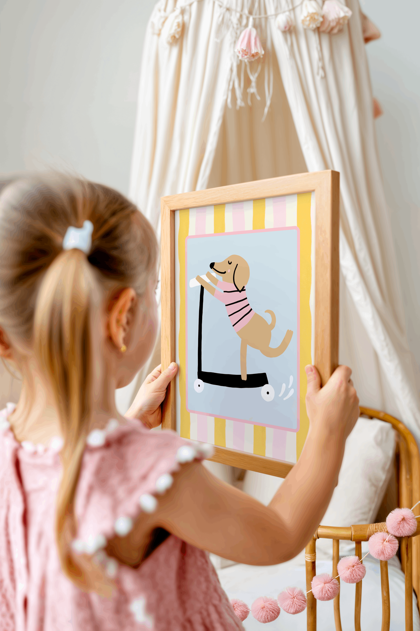 Dog on a Scooter Poster Print
