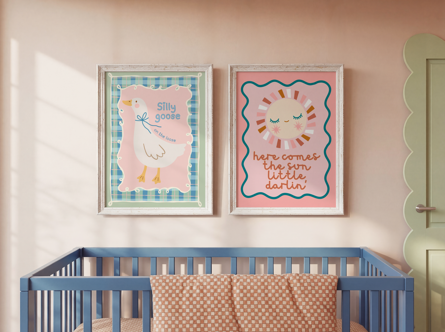 Silly Goose On the Loose with Plaid Border Poster Print