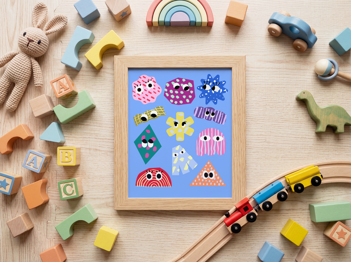 Colourful Abstract Shapes Poster Print