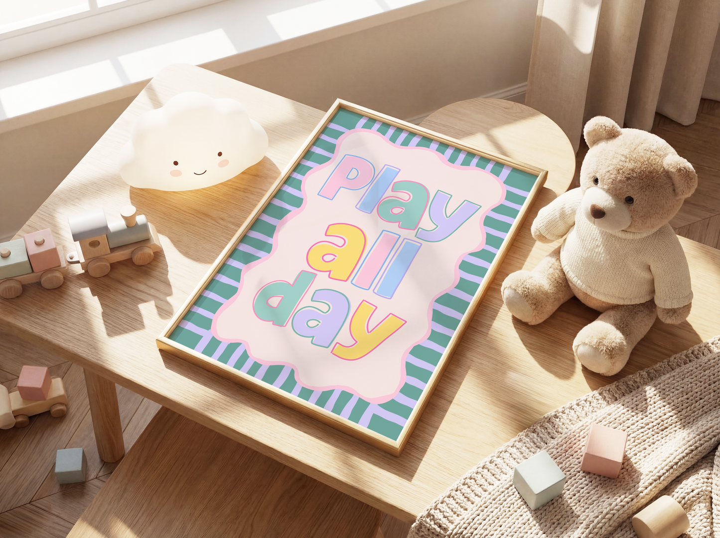 Play All Day Pastel Poster Print
