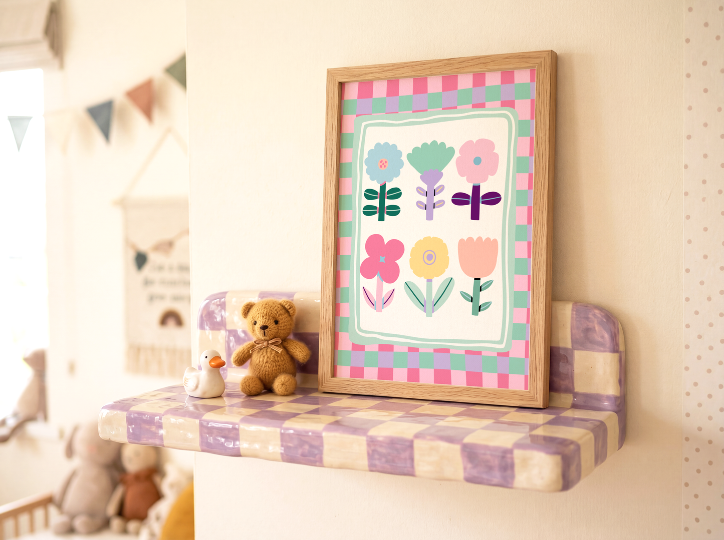Pastel Flowers Poster Print