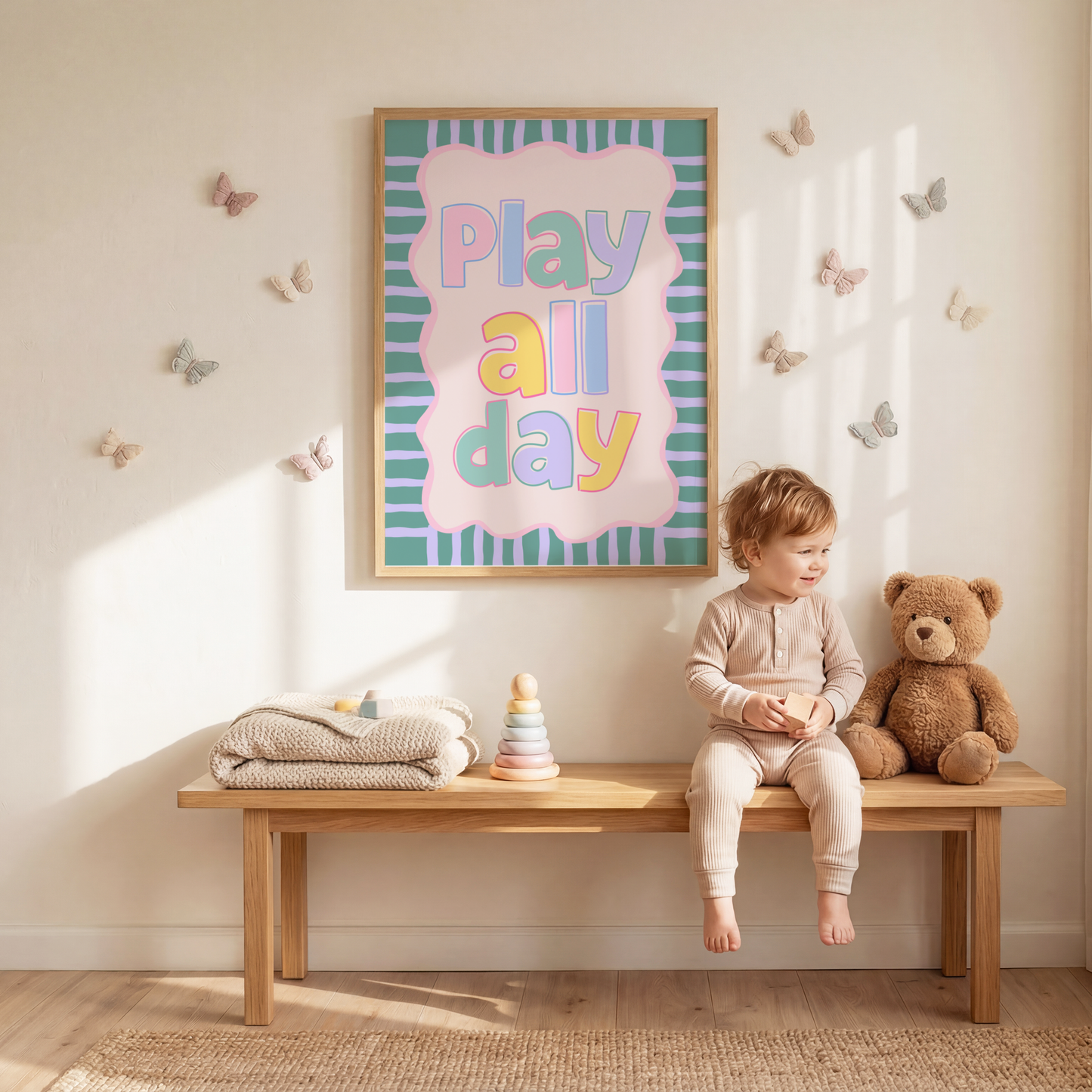 Play All Day Pastel Poster Print