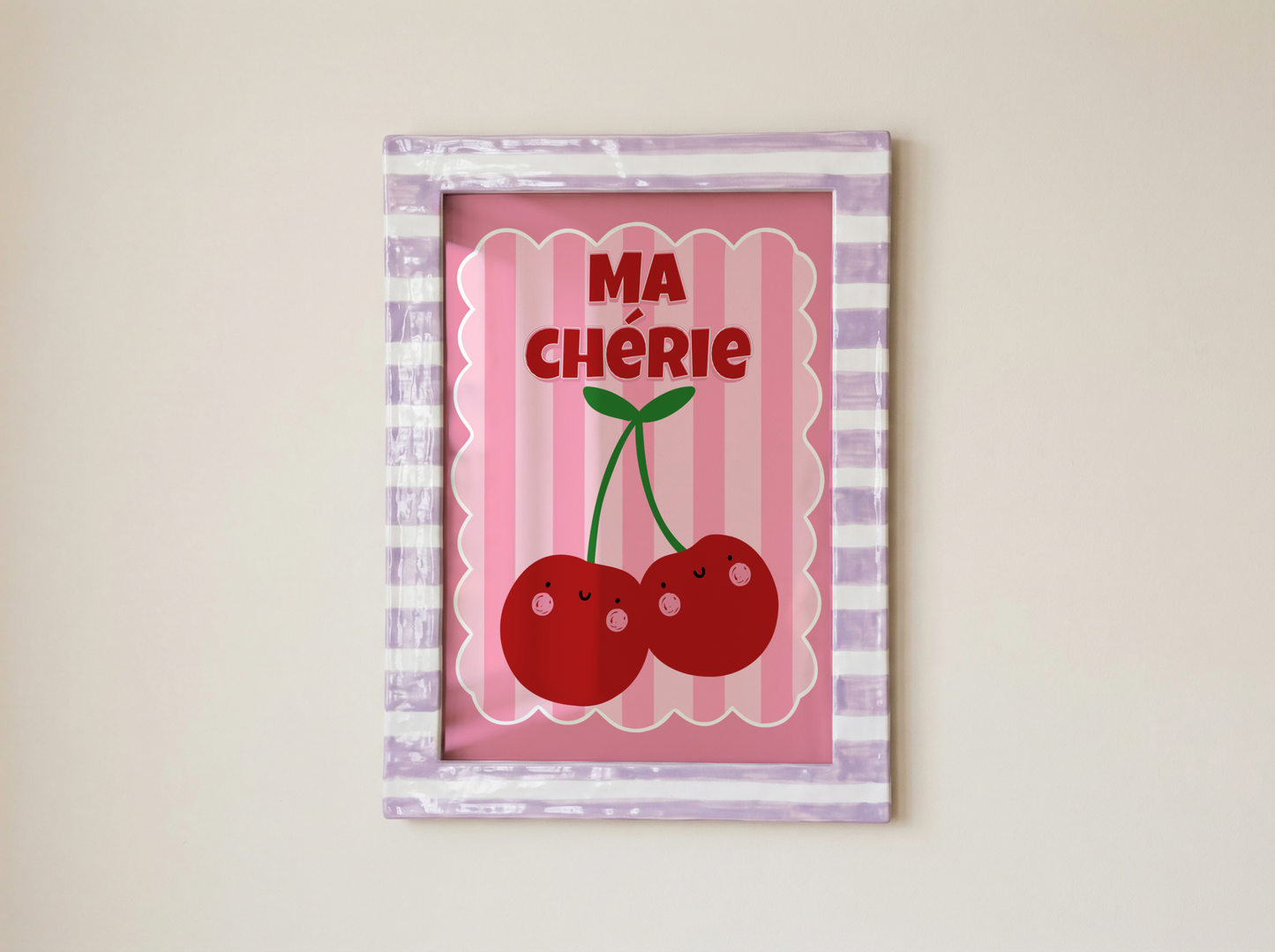 Ma Cherie Red Cherries Poster Print