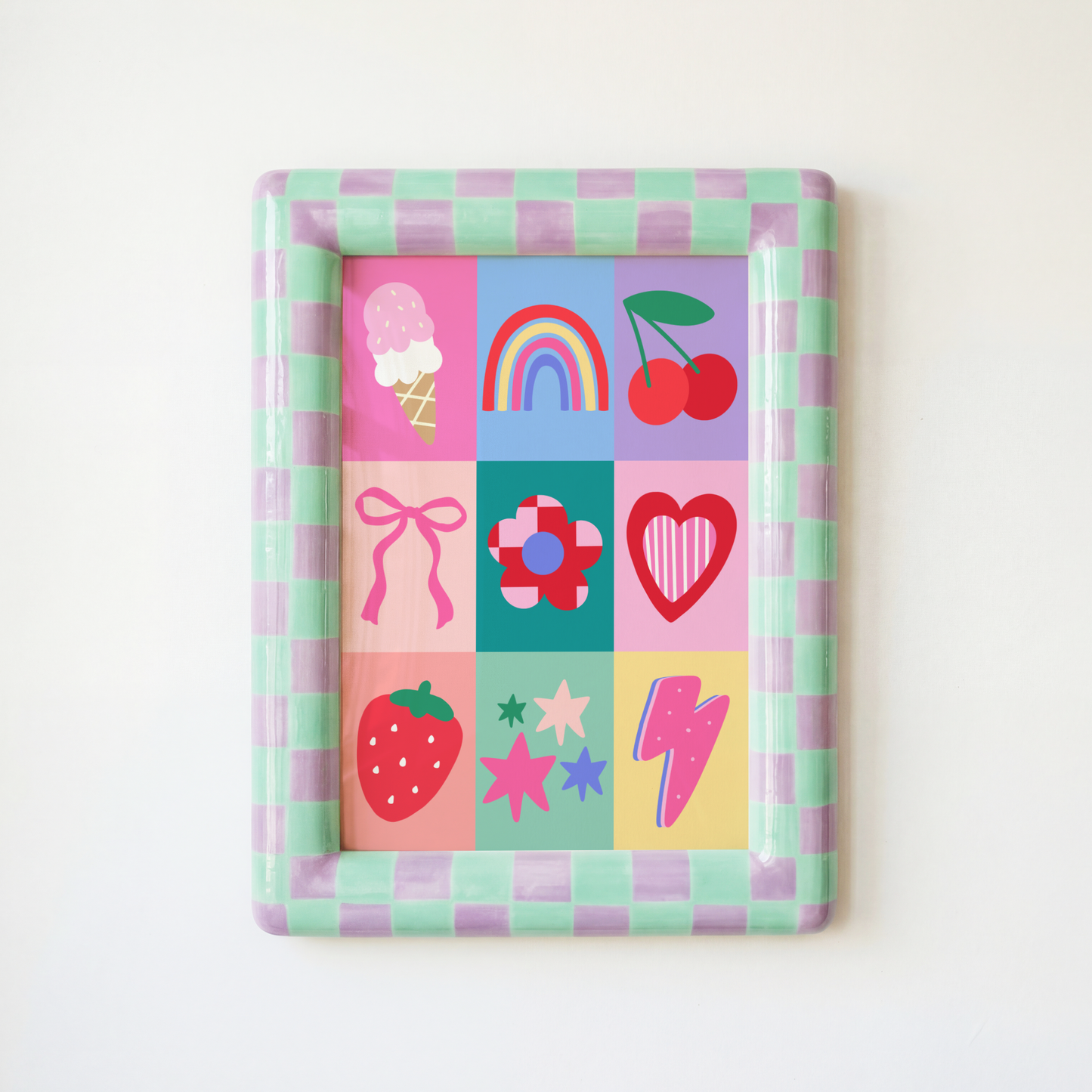 Girls Patchwork Poster Print