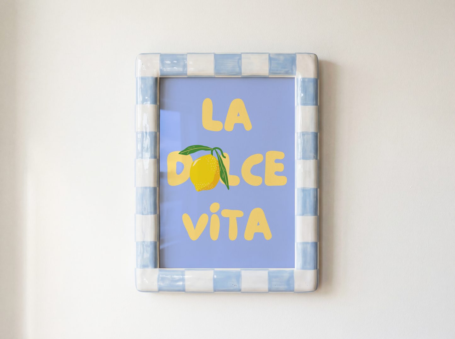 La Dolce Vita Lemon Poster Print (Blue)