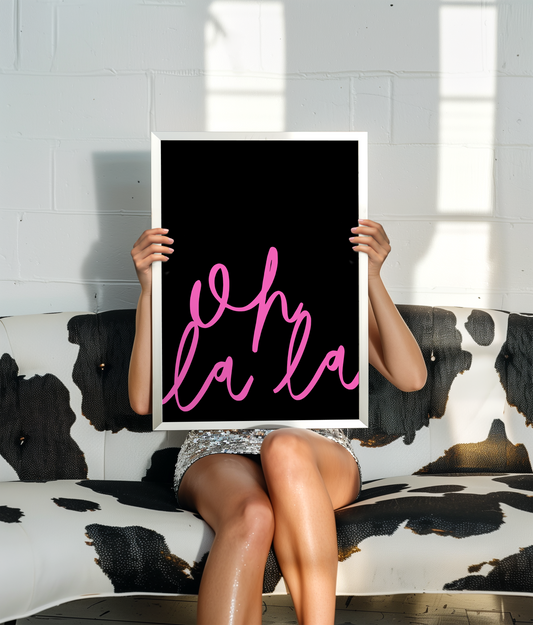 Oh La La Print (Black and Pink)