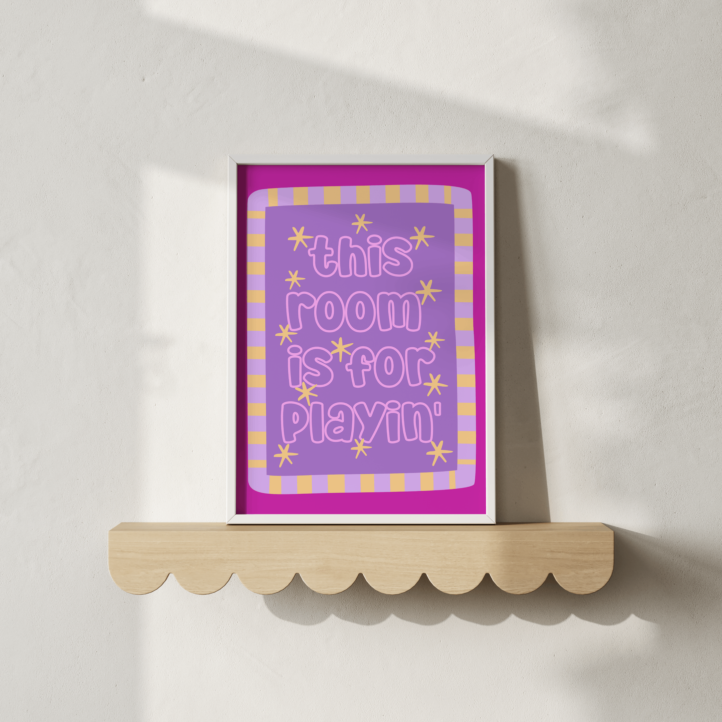 This Room Is For Playin' Poster Print (Pink/Purple)
