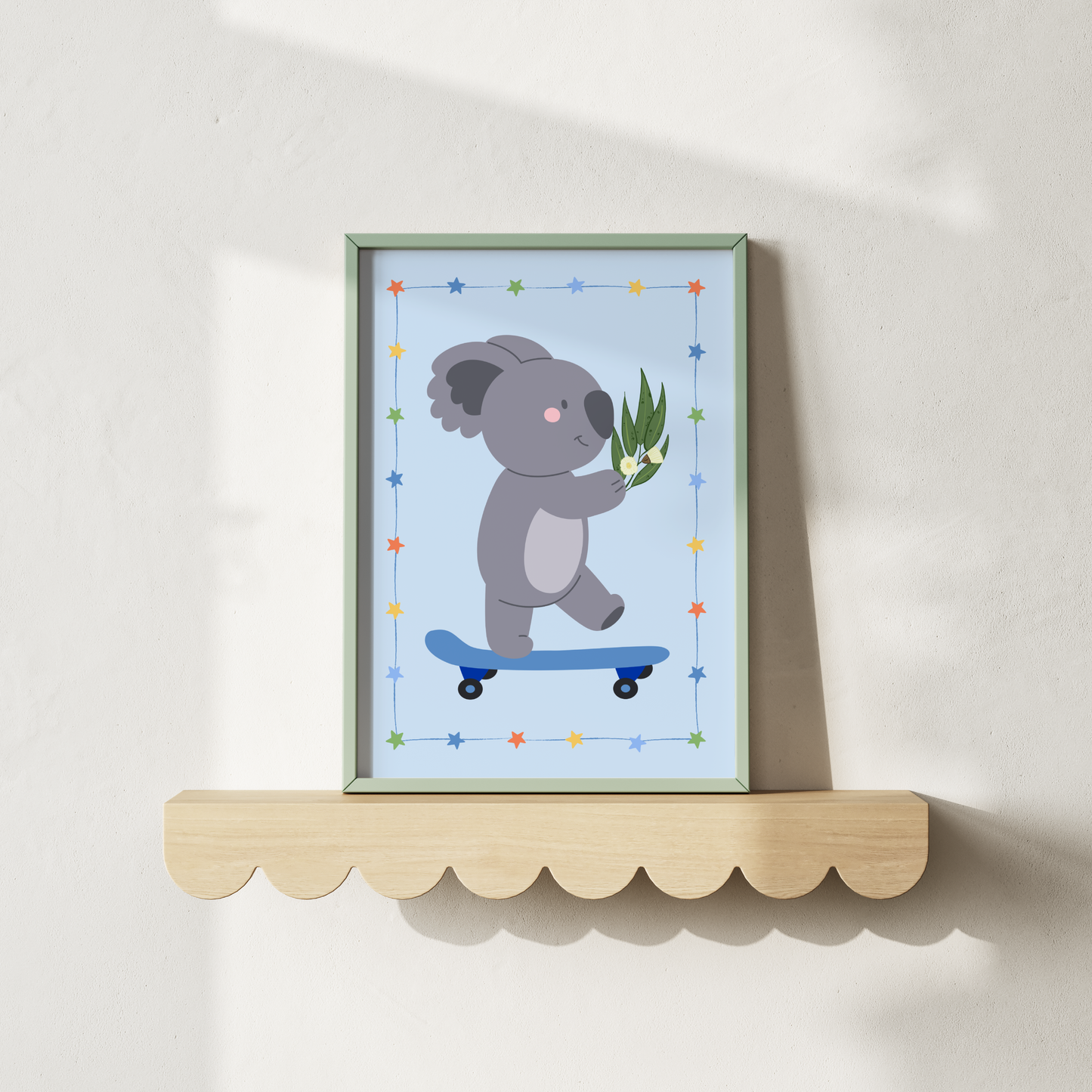 Koala On A Skateboard Poster Print