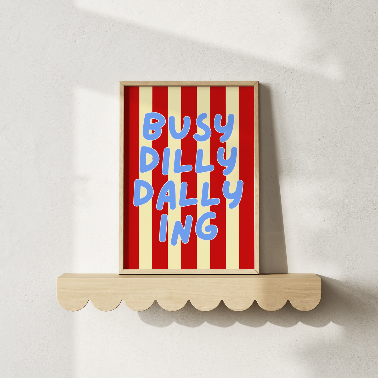 Busy Dilly Dallying Poster Print (Blue)