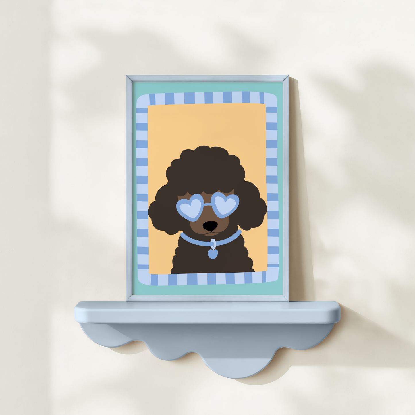 Poodle With Love Heart Sunglasses Poster Print