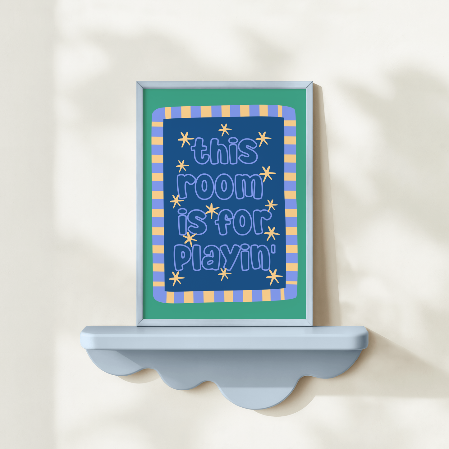 This Room Is For Playin' Poster Print (Blue/Green)
