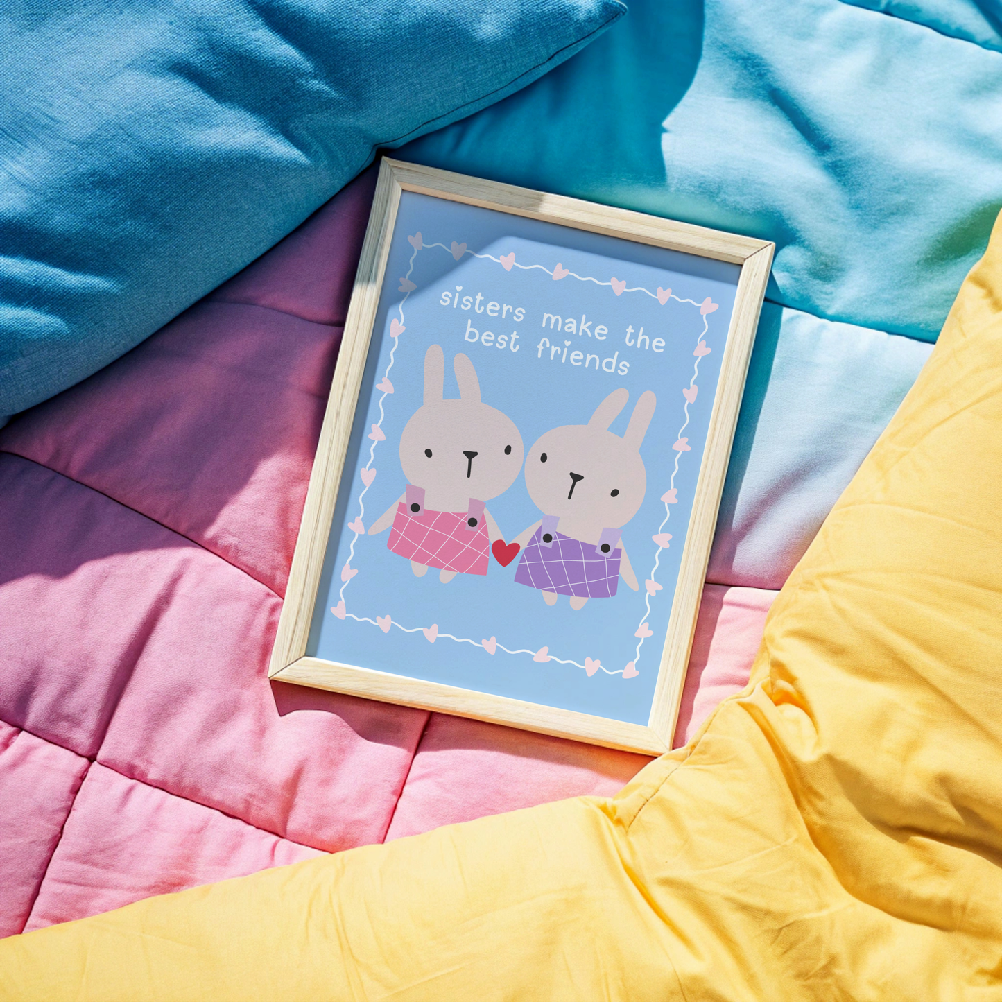 Sisters Make The Best Friends Poster Print (Blue)