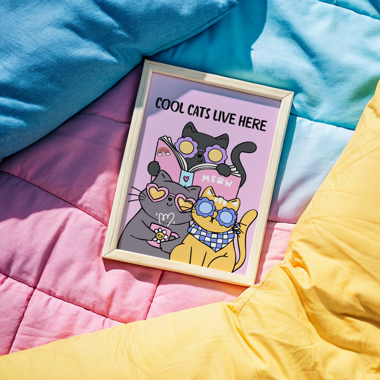 Cool Cats Live Here Poster Print